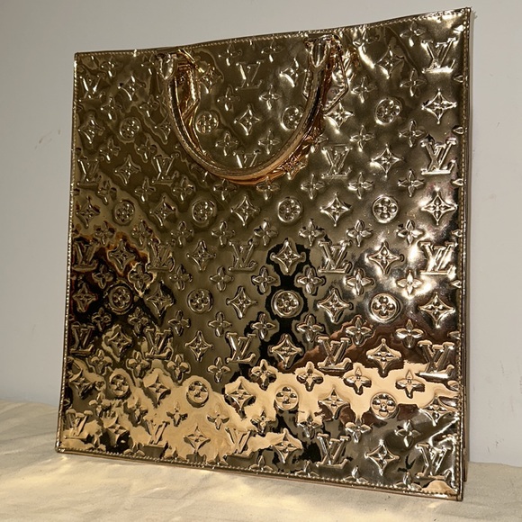 Louis Vuitton monogram mirror gold sac plat shopper tote purse - Picture 2 of 15